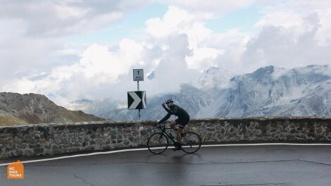 The last switchback on the Stelvio pass - you made it!