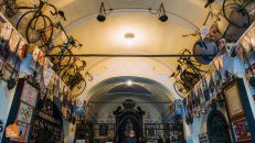 Inside the Madonna del Ghisallo > like a small cycling museum - chapel