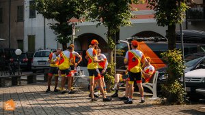 Coffee stop on the lake Lugano in village Ostino