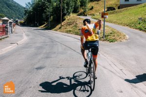 This can happen only in France - cyclists with a baguette in the back pocket