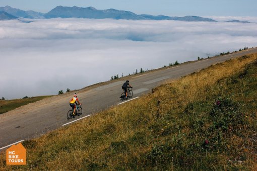 When you reach the heaven for cyclists - at the top of Hautacam Pyrenees France