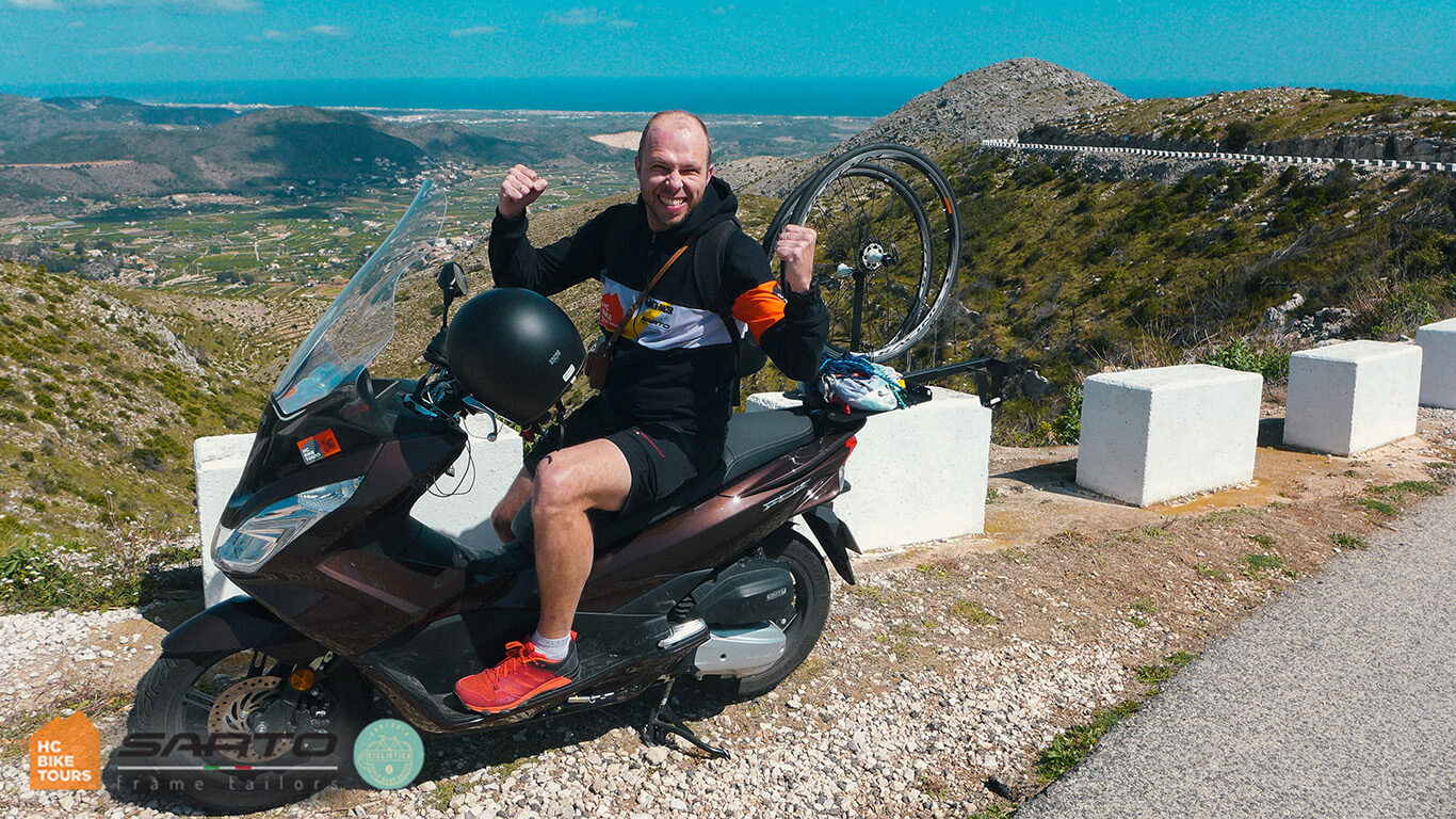 Artis on HC Bike Tours SAG motor scooter in Calpe Spain