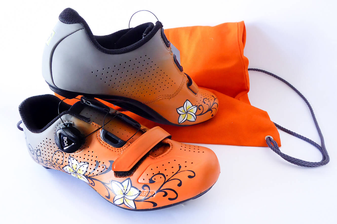 Bontrager Velocis Custom Design Hand Painted Cycling shoes by HC Bike Tours