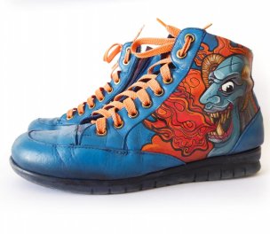 Helena`s private custom painted sneakers she loves