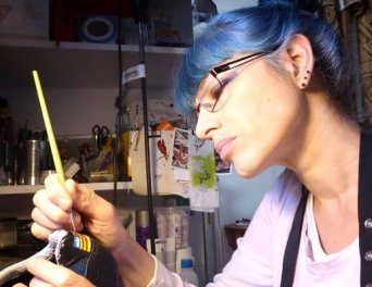 Helena creating personalized wearable art