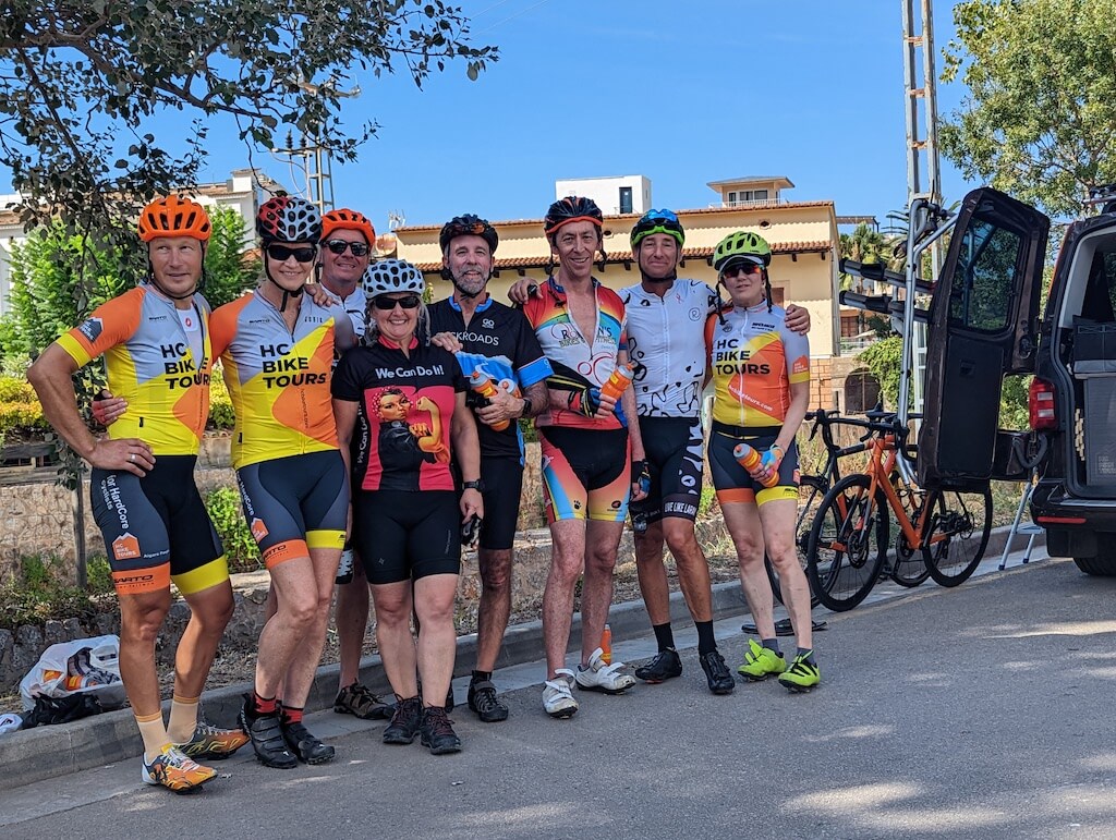 A group of friends enjoying bespoke Mallorca cycling trip