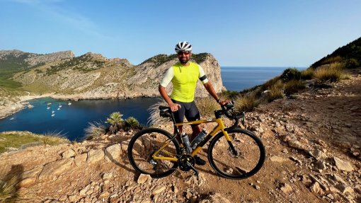 HC Bike Tours guest during private guided ride to Formentor lighthouse (Cap Formentor), Mallorca, Spain