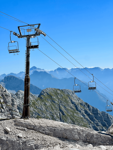 Mountain view from Kanin ski station in Julian Alps in Slovenia