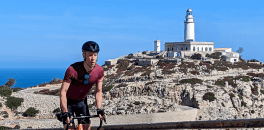 HC Bike Tours Mallorca Cycling Camp 2023 rider climbing during the return form Formentor lighthouse
