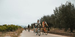 Group of cyclists riding during NRG PT Europe cycling camp 2023 in Javea, Spain