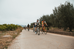 Group of cyclists riding during NRG PT Europe cycling camp 2023 in Javea, Spain