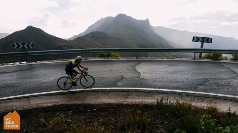 Cyclist in the mountains of Gran Canaria