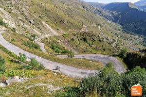 The road we cycle through in the French Alps