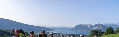 Group picture over Annecy Lake