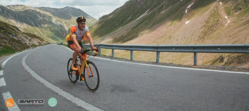 Aigars Paegle the owner of HC Bike Tours cycling in the Dolomites Italy
