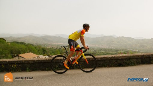 Aigars Paegle cycling in Sicily Italy - the founder of HC Bike Tours