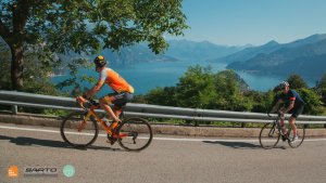 Beautiful views of the lake Como while cycling around the lake with HC Bike Tours