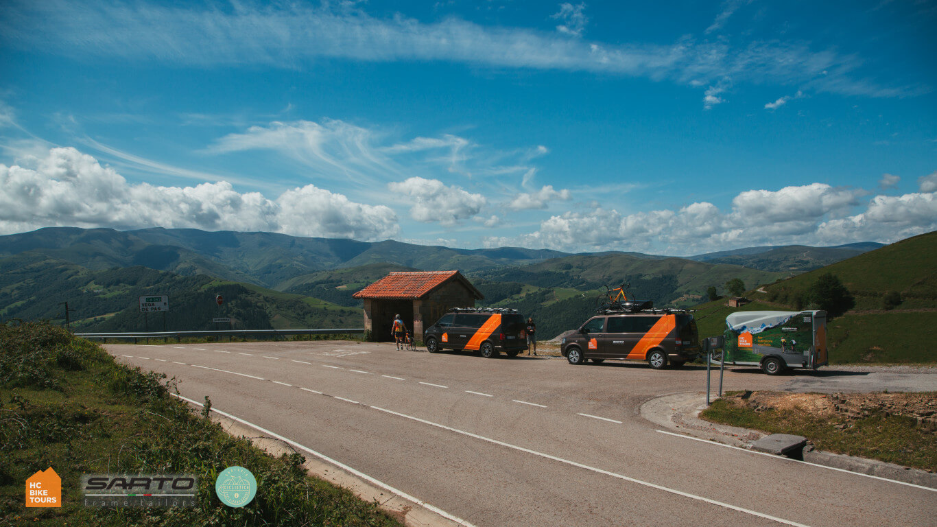 HC Bike Tours SAG vans in Asturias Spain - very comfortable VW Caravelle vans