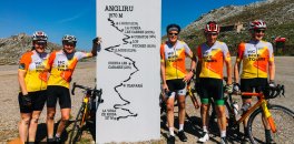 HC Bike Tours guests at the top of the L`Angliru in Asturias Spain called the most difficult Grand Tours climb