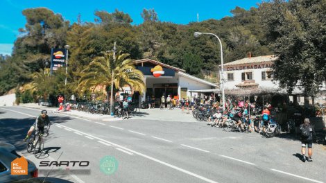 Coll de Sa Bataia famous coffee stop for cyclists - HC Bike Tours Mallorca cycling camp 2021