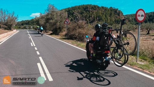 Mallorca cycling SAG support by motorbike | HC Bike Tours